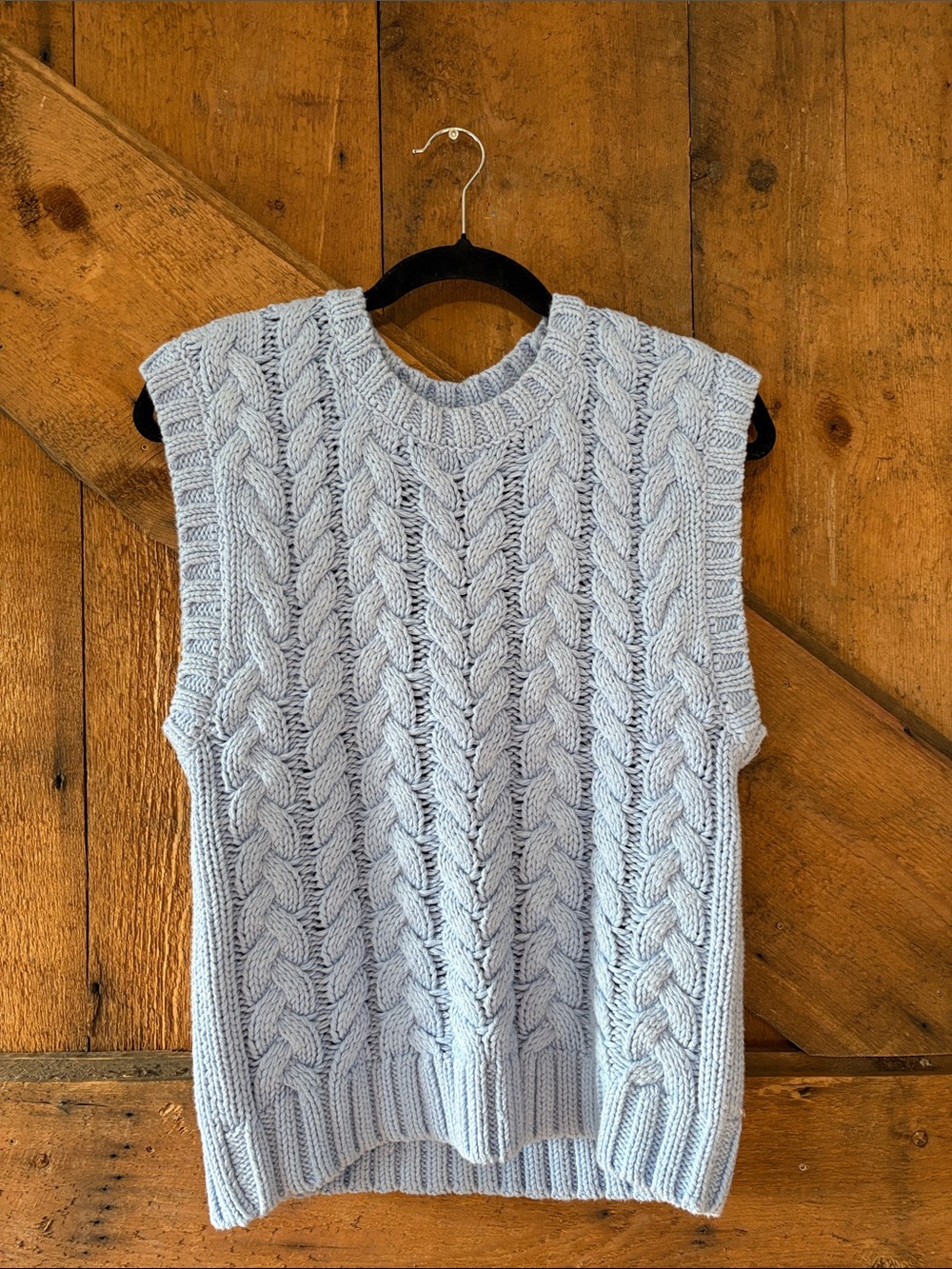 Talbots Light Blue Cable Knit Sleeveless Sweater Vest